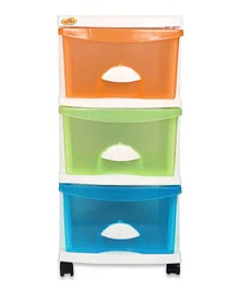 National Plastic Drawer With Wheels - Multicolour