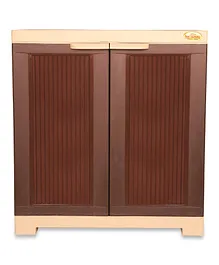 National Plastic Cupboard Small Size - Brown & Beige