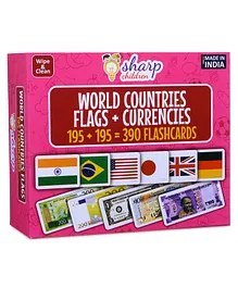 Sharp Children World Country Flags Flash Cards and Currency Flash Cards ComboBest Gift for Kids  195 Flags & 195 Currencies 390 Flashcards