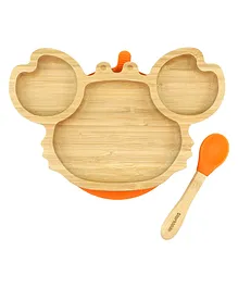 Starkiddo Crab Bamboo Suction Plate and Learning Weaning Set - Orange