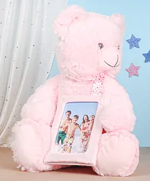 Dhruvs Collection Photo Frame Bear Soft Toy Pink - Height 40 cm