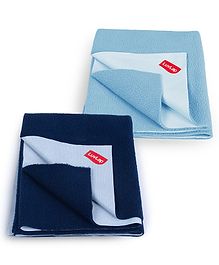 LuvLap Instadry Extra Absorbent Bed Protector Sheet Small Pack Of 2 - Blue