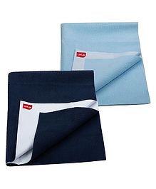 LuvLap Instadry Extra Absorbent Dry Sheet & Bed Protector Pack of 2 - Sky Blue Royal Blue