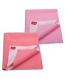 LuvLap Instadry Extra Absorbent Bed Protector Sheet Large Pack Of 2 - Pink