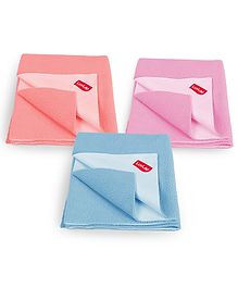 LuvLap Instadry Extra Absorbent Bed Protector Sheet Small Pack Of 3 - Blue Pink