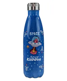 Smily Kiddos Stainless Steel Water Bottle Blue Space Theme - 500 ml