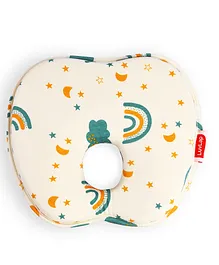 LuvLap Memory Foam Baby Head Apple Shaping Rainbow Print Pillow - Teal