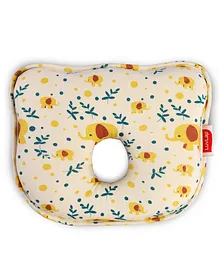 LuvLap Memory Foam Baby Head Bunny Shaping Floral Print Pillow - Yellow