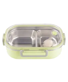 Yellow Bee Stainless Steel Lunch Box with Spoon - Green