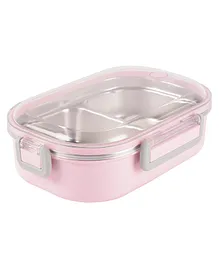Yellow Bee Stainless Steel Lunch Box with Spoon - Pink