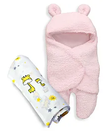 My NewBorn Baby Blanket And Swaddle Combo Set Bear Shape - Pink