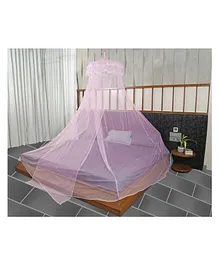 Evafly Mosquito Net for Hanging Double Bed King Size Machardani Polyester 30GSM Strong Net -Plain Pink
