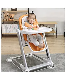 StarAndDaisy LShape Dining High Chair With Multi Functional Folding Baby Dining Table Chair Portable & Convenience With High Quality Material - Orange