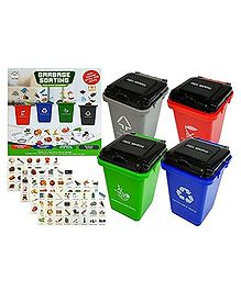 AKN Toys Garbage Classification Trash Sorting Puzzle Game with Trash Can Cards Interactive Non-Toxic Intelligence Development for Kids Preschool Educational Learning Toys for Kids - Multicolor