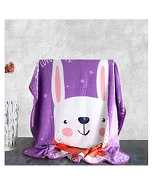 Yellow Bee Blanket Rabbit Print - Purple