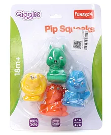 Funskool Pip Squeaks Pack of 4 Squeezy Toys (Colour May Vary)