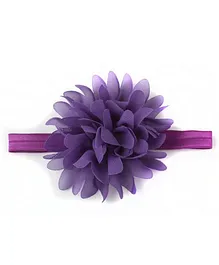 Bellazaara Chiffon Flower Appliqued Headband - Purple