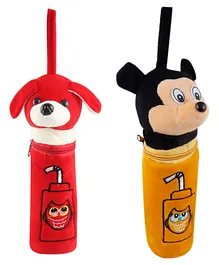 SS Impex Bottle cover Mickey/Dog Kides Classic Bottle Cover Pack of 2 - Yellow & Red