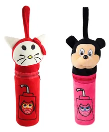 SS Impex Milk bottle cover Soft and Attractive Feeding Bottle Cover Combo Pack - Red Pink