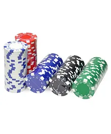 Kids Mandi Ceramic Poker Chips for Casino Texas Holdem Blackjack Multi Color - 100 Pieces