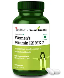 AndMe Smart Greens Natural Vitamin K2 Mk7 55Mcg - 60 Capsules