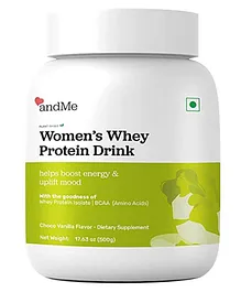 AndMe Whey Protein Powder for Women With Ayurvedic Herbs Vitamin & Minerals - 500 gm
