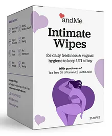 AndMe Intimate Wipes For Intimate Hygiene Uti Protecting Wipes - 25 Wipes