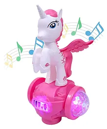 DHAWANI Unicorn Stunt Tricyle Toy Lights and Sound Toy  - Pink