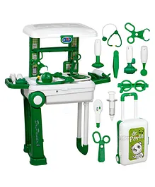 Fiddlerz Doctor Set For Kids 3 in 1 Panda Medical Set Accessories Role Play Toys for Kids Kids Doctor Set Toys - Green