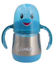 LuvLap 3 in 1 Steel Baby Bottle Cum Sipper Made Of  SS304 Steel Rust Free Stainless Steel Blue - 240 ml