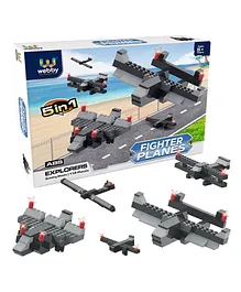 Webby 5 in 1 Fighter Planes ABS Building Blocks Kit - 112 Pieces