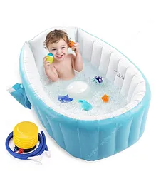 Baybee Sansa Inflatable Baby Bathtub for Kids with Air Pump - Blue