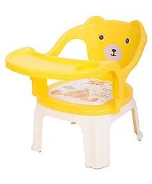 Baybee Dinning Plastic Baby Chair with Cushion Seat & High Backrest - Yellow