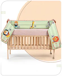 Babyhug Cotton Cot Bumper Soccer Print
                        -Green