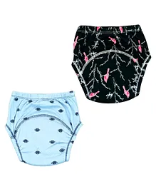 Kindermum Rugby Sparrow Set of 2 Cotton Padded pull up Training pants Padded Underwear Extra Large- Multicolor