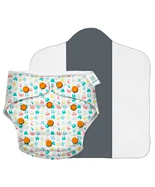 Kidbea Premium Washable & Reusable Adjustable Baby Cloth Diaper Comes With Cloth Diaper Insert ABCD Print - Multicolor