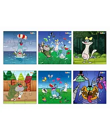 TodFod  Wooden Oggy And Cockroach Jigsaw Puzzle Pack Of 6 - 54 Pieces