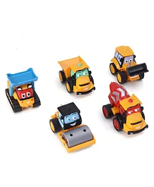 JCB My 1st Muddy Friends Pack of 5 Vehicle Toys - Yellow