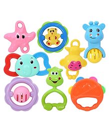 Toyshine Rattle Set for New Born Babies Toy Pack of 8 - Multicolour