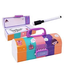 Toyshine Pencil Box with Code Lock Pen Case Large Capacity Multi-Layer Multi-Function Storage Bag Secret Compartment Pencil Box - Multicolour