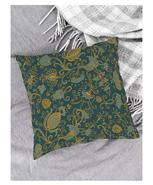 HOUZZCODE Designer Cushion Cover Indian Dark Paisley - Green