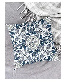 Houzzcode Designer Cushion Cover Azulejo Print - Blue