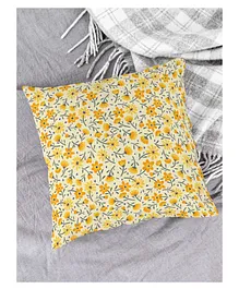 HOUZZCODE Designer Cushion Cover Mini Flower - Yellow