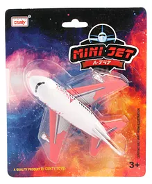 Centy Press And Go Mini Jet A-747 Aeroplane Toy - White Red