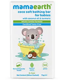 Mamaearth Coco Soft Bathing Bar pH 5.5 With Coconut Oil & Turmeric Pack of 2 - 150 gm