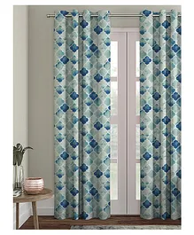 Houzzcode Designer Curtain Geometric Vintage XL Size - Blue