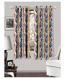 HOUZZCODE designer Curtain Shaded Ikat - W Multi