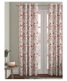 HOUZZCODE Designer Curtain Pastel Flowers 2 - Pink