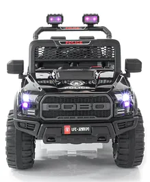 Babyhug Battery Operated Police Ride On Jeep With Lights and Music - Black