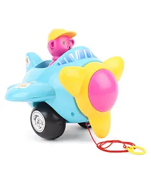 Toyzone Musical Aeroplane Pull Along Toy - Multicolour